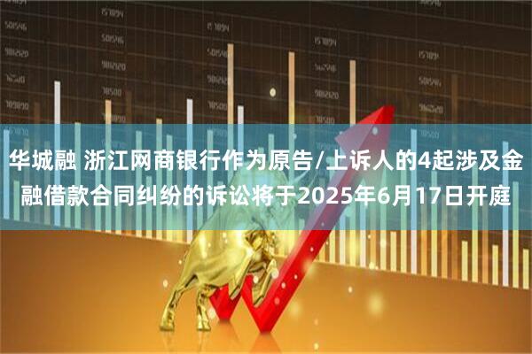 华城融 浙江网商银行作为原告/上诉人的4起涉及金融借款合同纠纷的诉讼将于2025年6月17日开庭